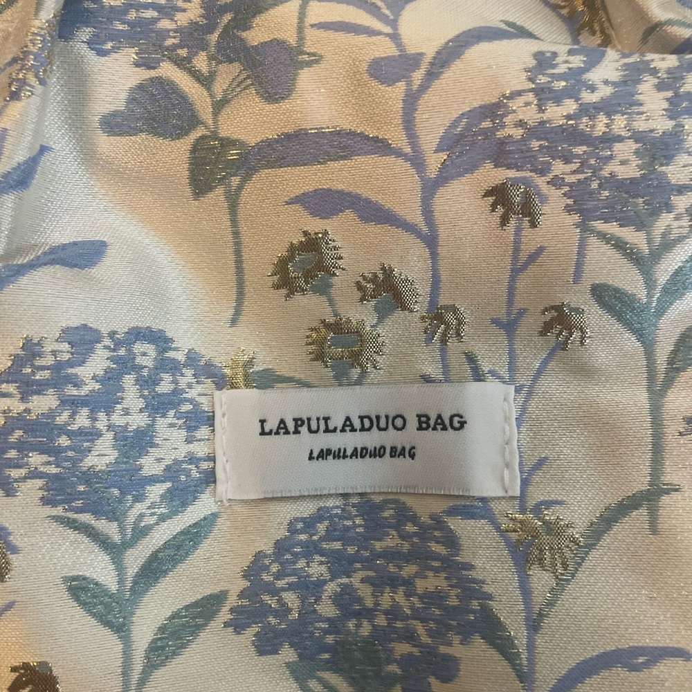 Blue and Gold Floral Tote Bag